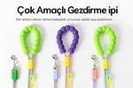 Aynı modelin farklı açılardan göründüğü, çok renkli pamuk köpek tasması koleksiyonu