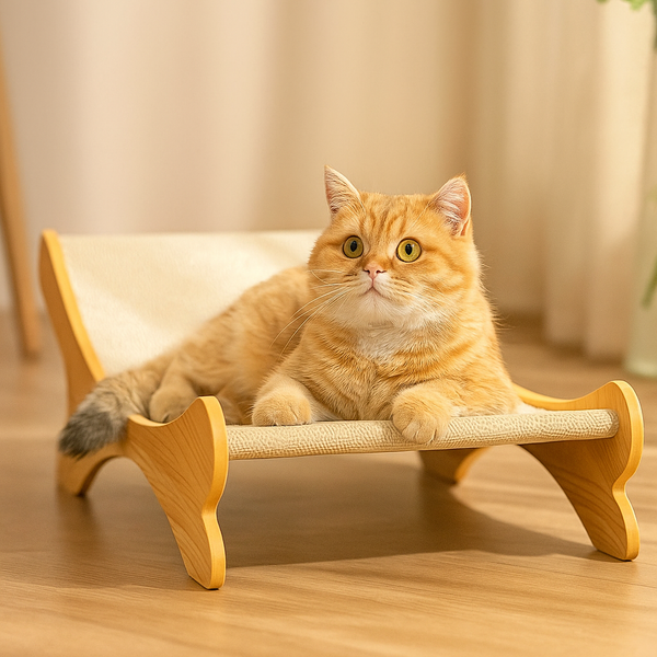 Ahşap Kedi Yatağı ve Tırmalama Tahtası – 2’si 1 Arada Şık ve Dayanıklı Tasarım